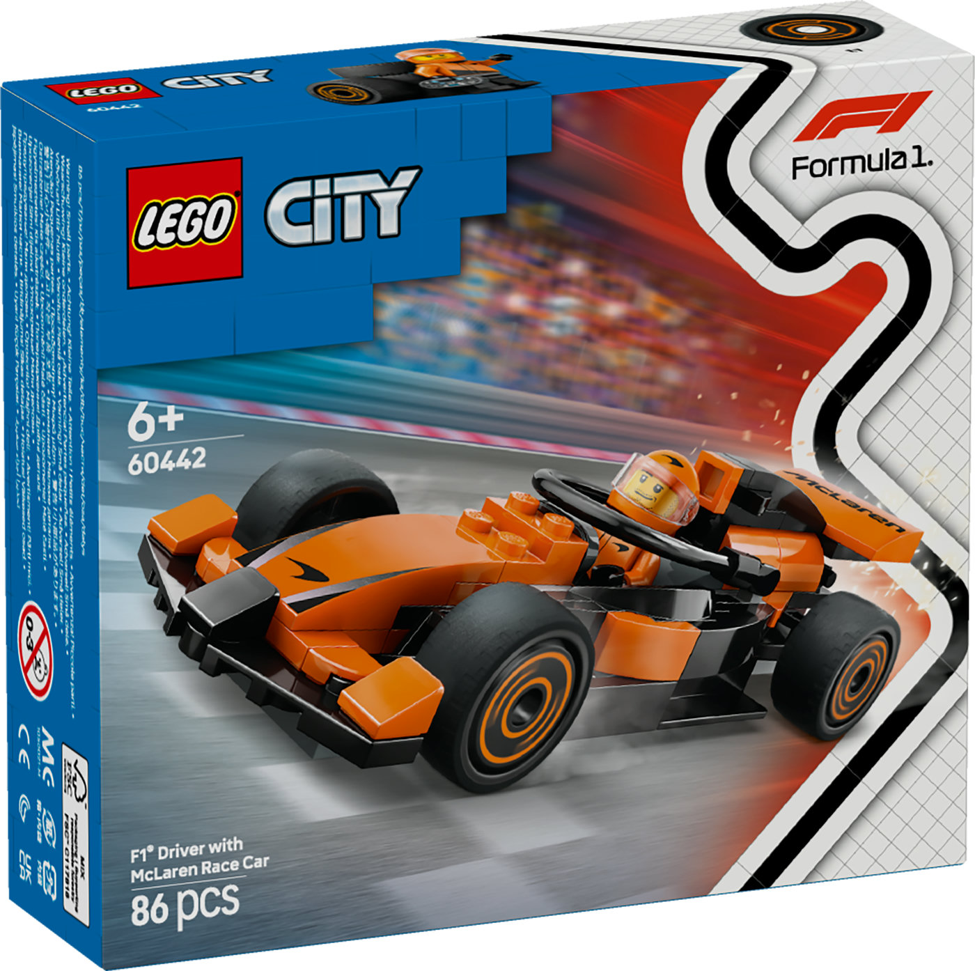 LEGO® City F1® vairuotojas su McLaren lenktyniniu automobiliu 60442