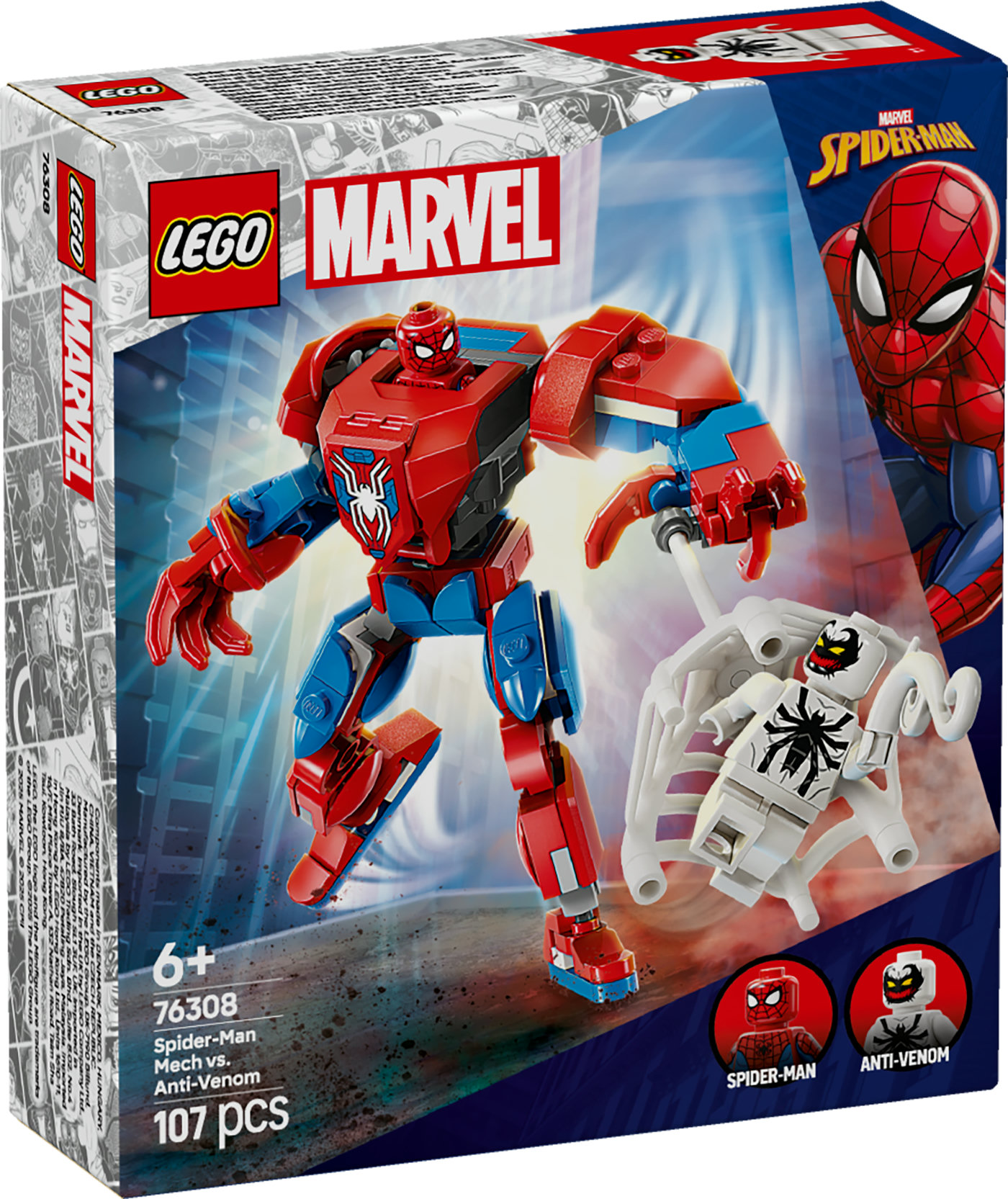 LEGO® Marvel Žmogaus voro robotas prieš Anti-Venom 76308