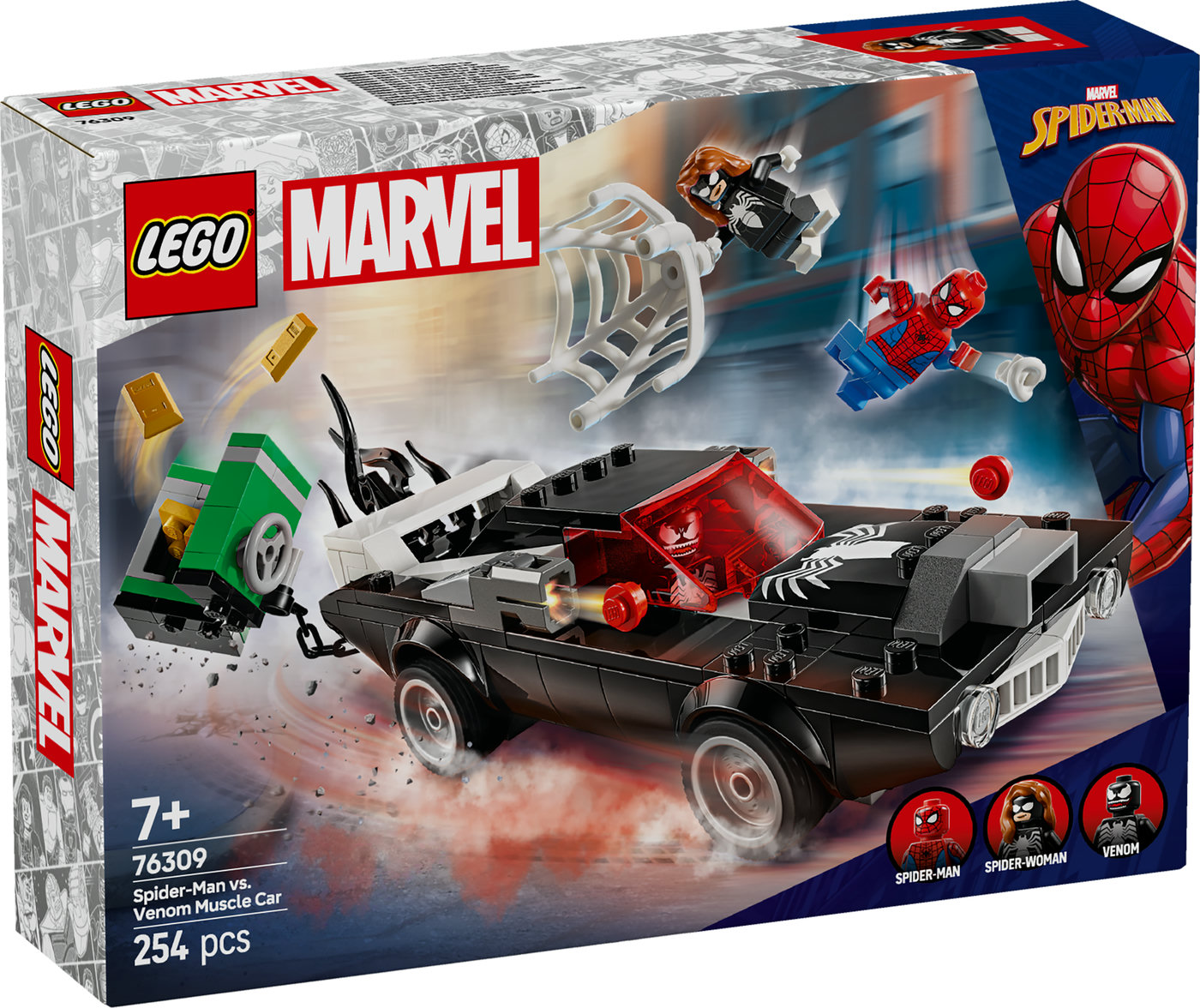 LEGO® Marvel Žmogus voras prieš Venomo galingą automobilį 76309