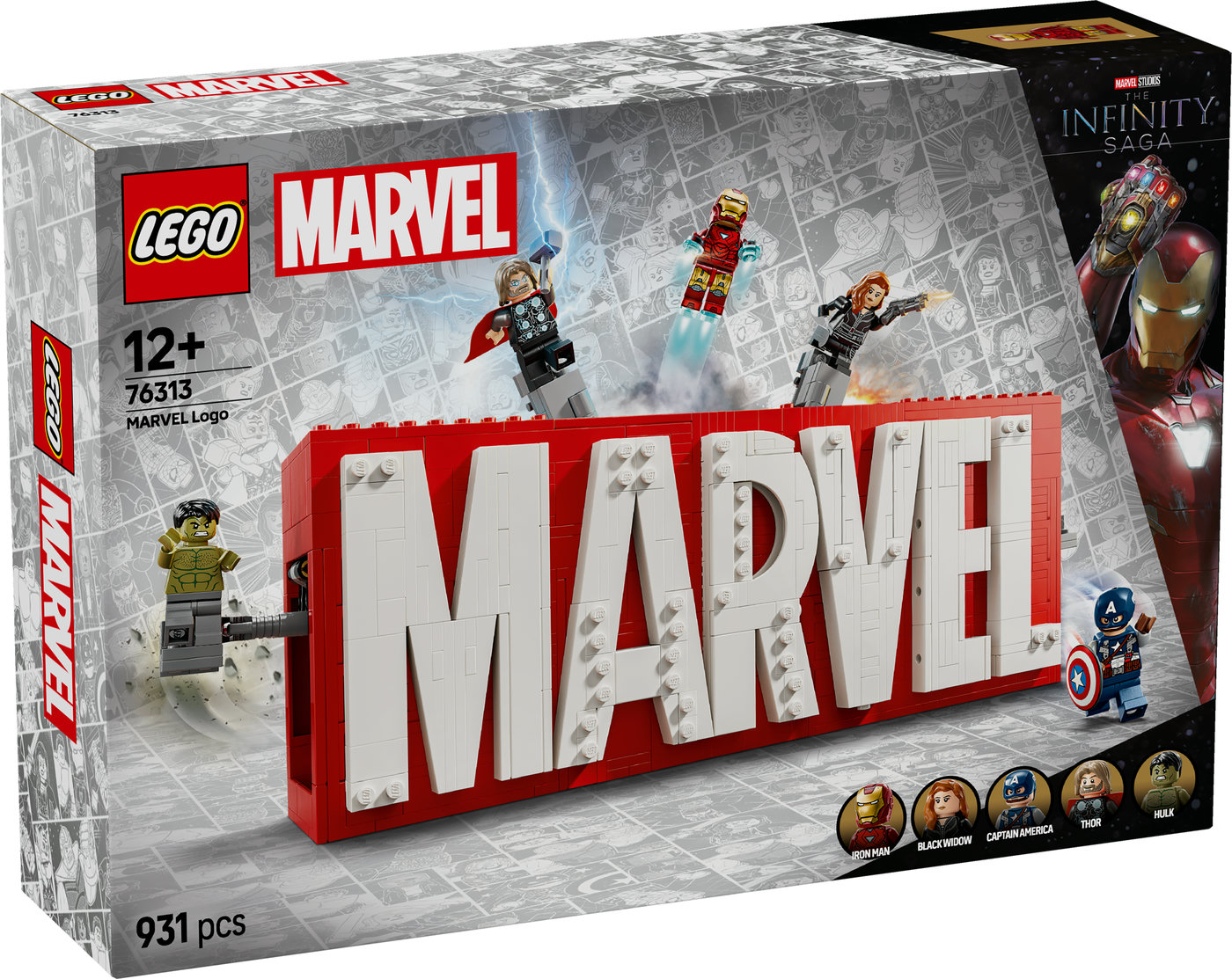 LEGO® Marvel: MARVEL logotipas ir minifigūrėlės 76313