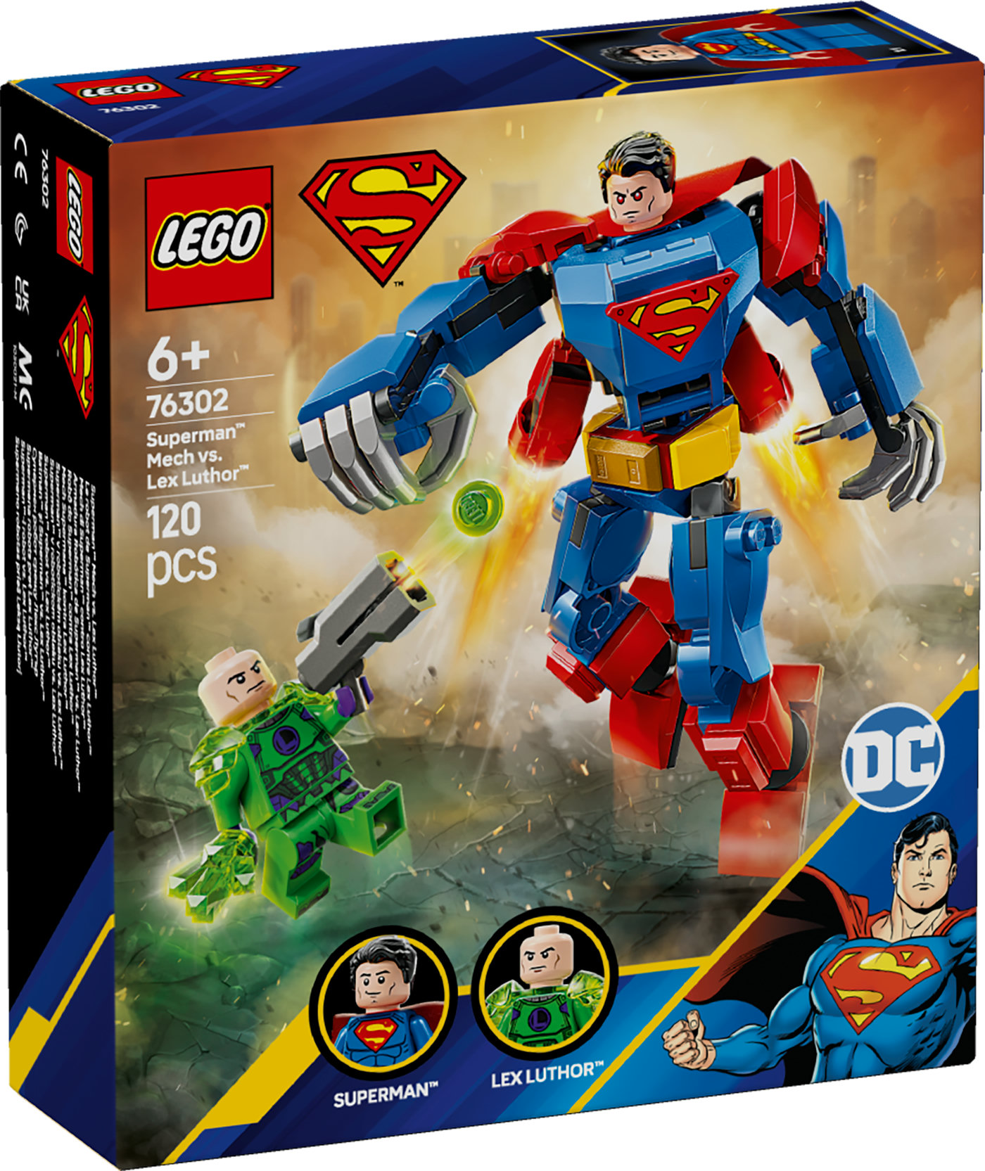 LEGO® DC Supermeno robotas prieš Leksą Liutorį Figūrėlė 76302
