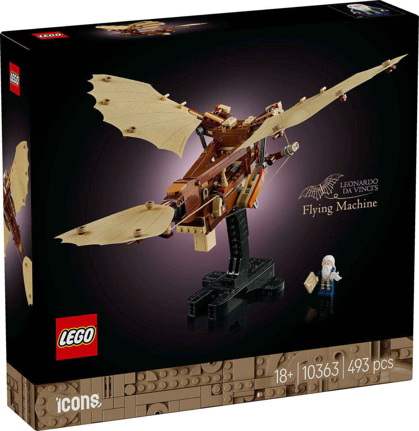 LEGO® Icons Leonardo da Vinčio skraidymo aparatas Rinkinys suaugusiesiems 10363