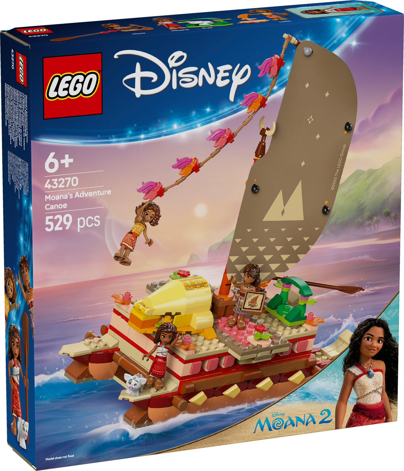 LEGO® ǀ „Disney“ Moanos nuotykių kanoja Fantastinis modelio rinkinys žaisti 43270