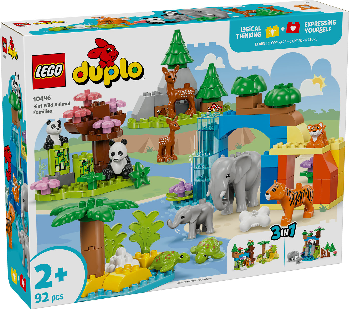 LEGO® DUPLO® Town Laukinių gyvūnų šeimos „trys viename“ Mokomasis žaislas 10446