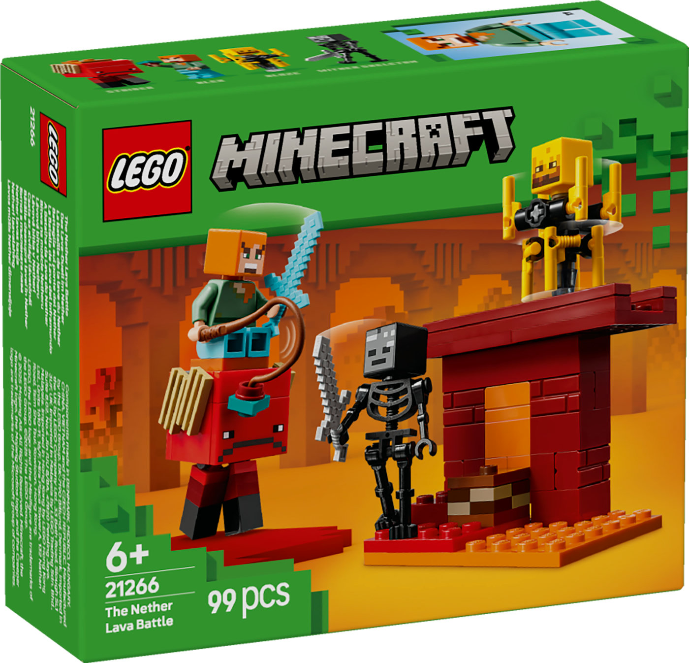 LEGO® Minecraft® Lavos mūšis Nether dimensijoje Žaislas 21266