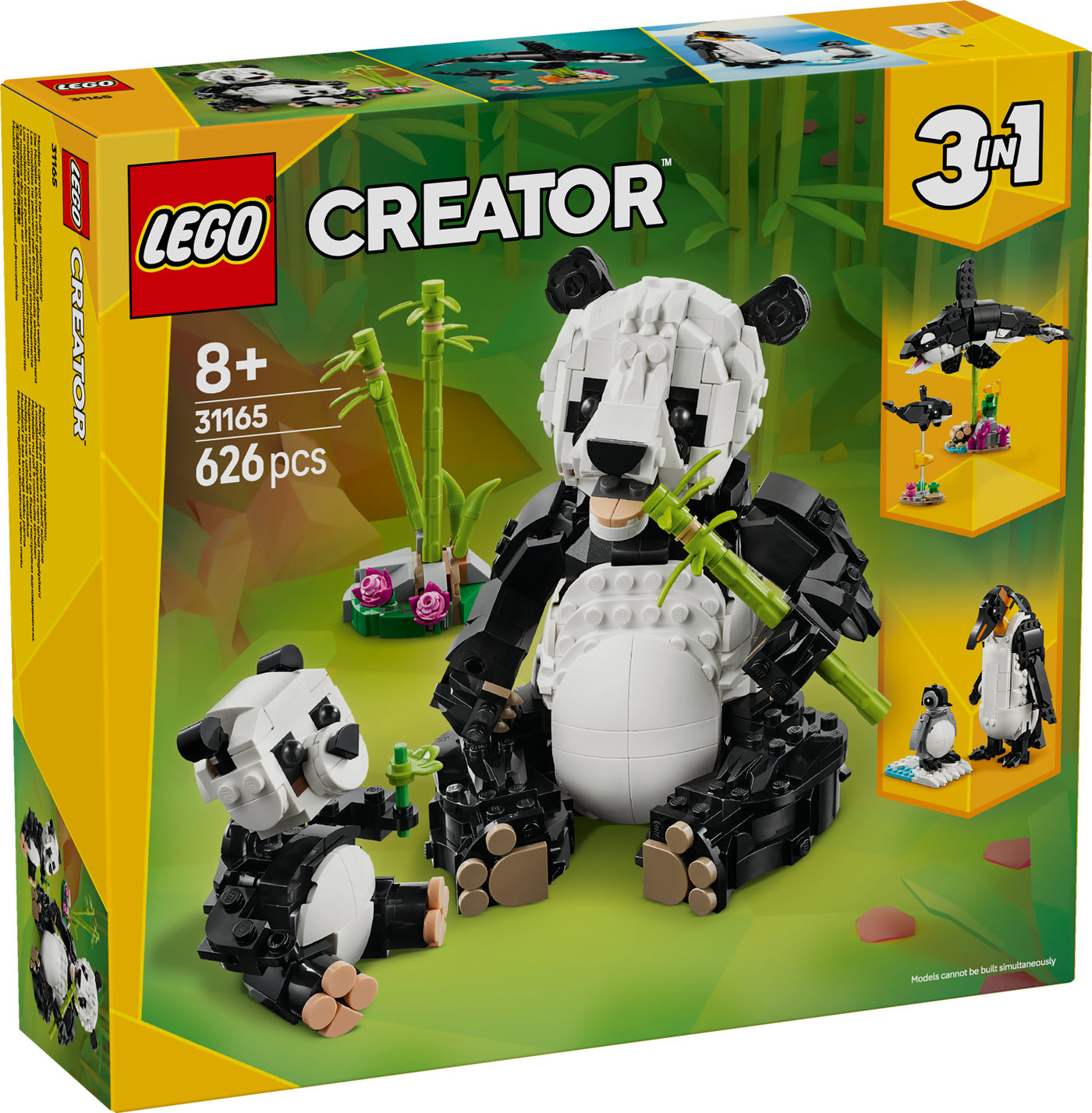 LEGO® Creator „trys viename“ laukiniai gyvūnai: pandų šeima 31165