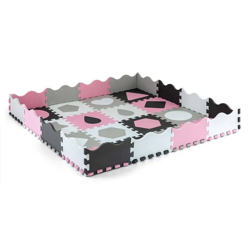 Milly Mally dėlionė/sustatomas kilimėlis Jolly 4x4 Shapes - Pink Grey