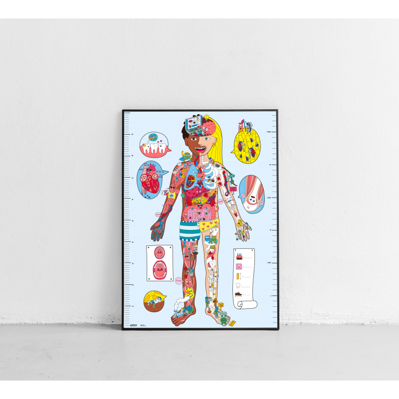 OMY plakatas su lipdukais Giant poster + 100 stickers -  MY BODY