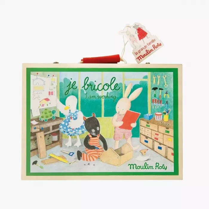 Moulin Roty - žaislinis meistro įrankių rinkinys - DIY suitcase La Grande Famille