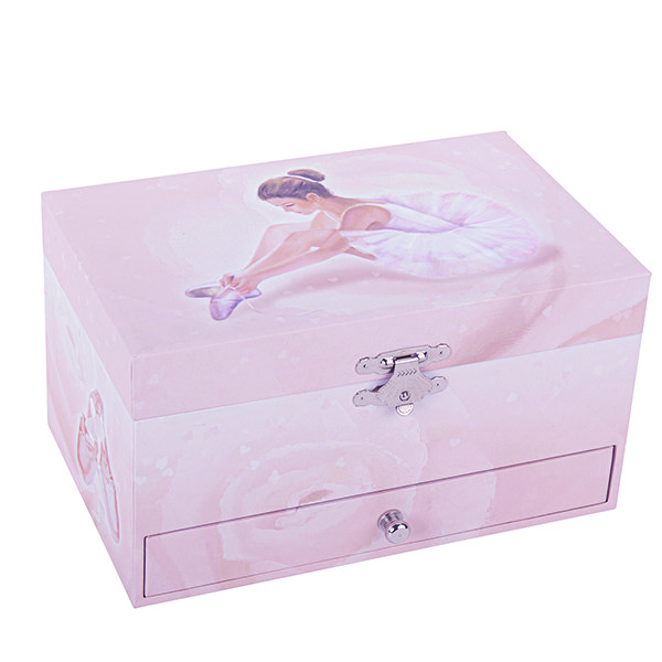 Trousselier muzikinė dėžutė - Ballerina Phosphorescent Musical Jewelry Box - Pink - spindi tamsoje