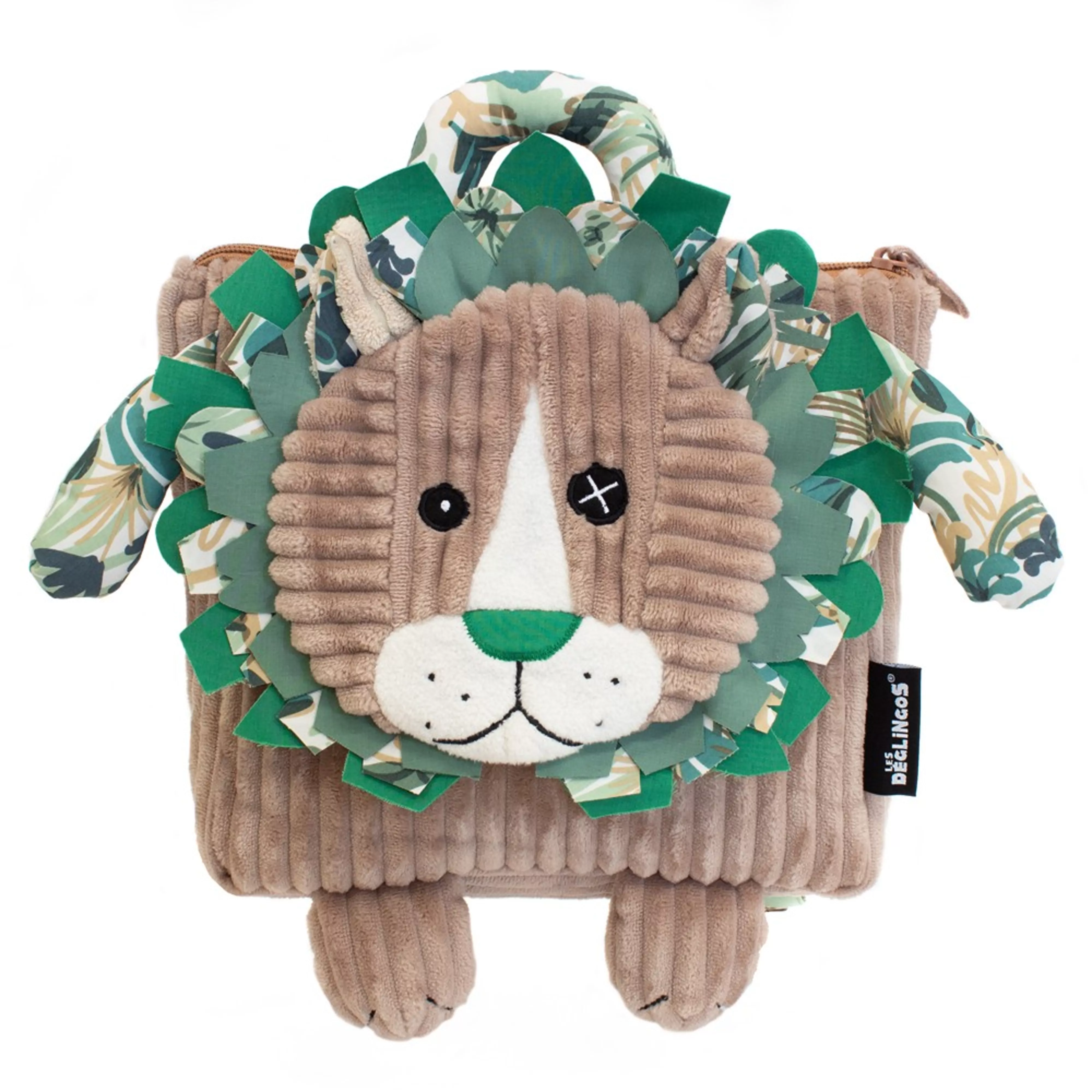 Les Déglingos kuprinė Corduroy backpack Jélékros the lion