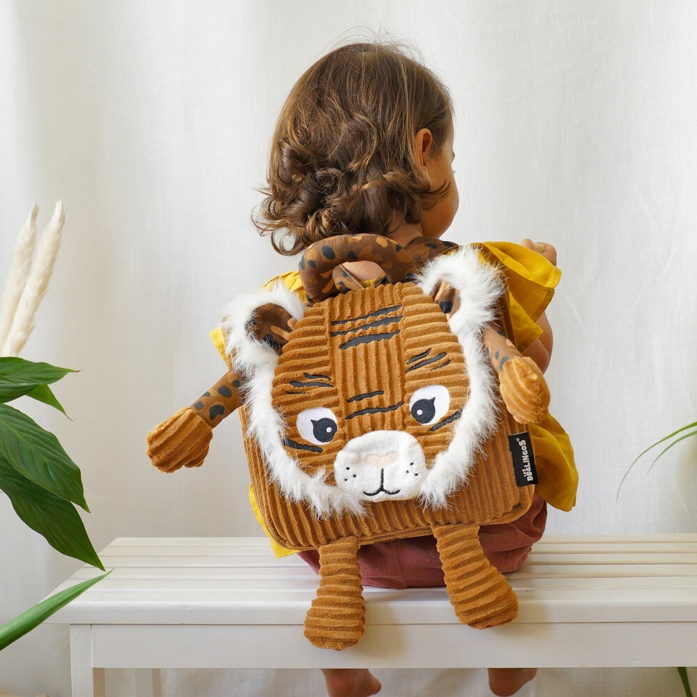 Les Déglingos kuprinė Corduroy backpack Speculos the tiger