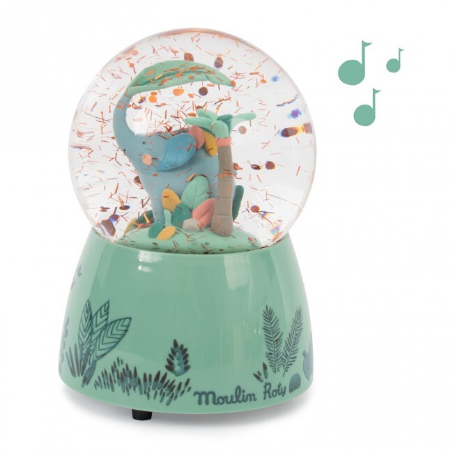 Moulin Roty - grojantis muzikinis sniego burbulas - Musical snow globe Sous mon baobab