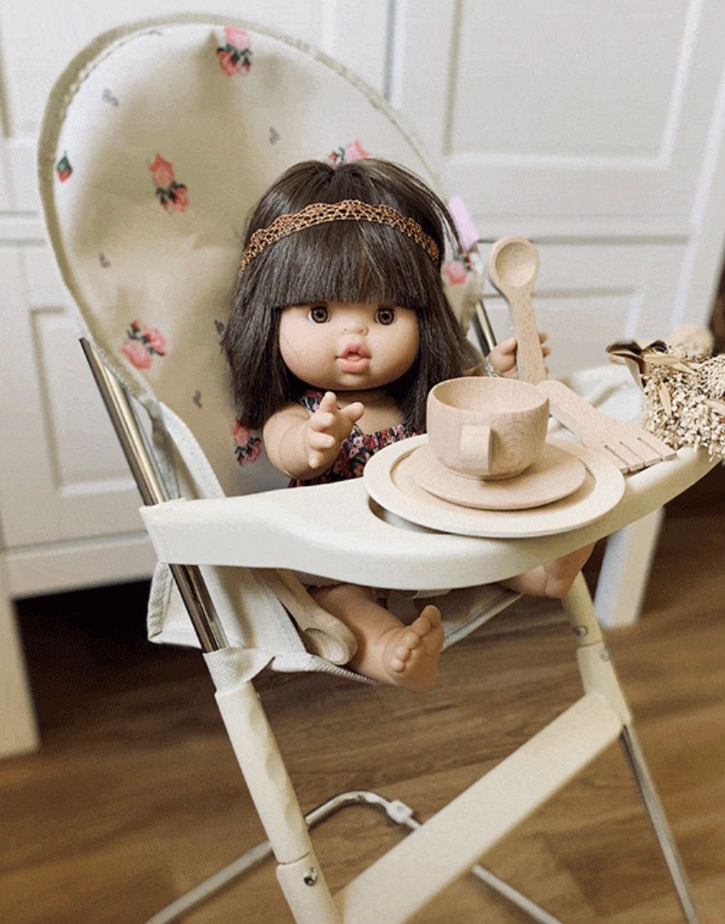 Minikane - vintažinė aukšta maitinimo/ valgymo kėdė lėlėms | Vintage Eugenia doll high chair