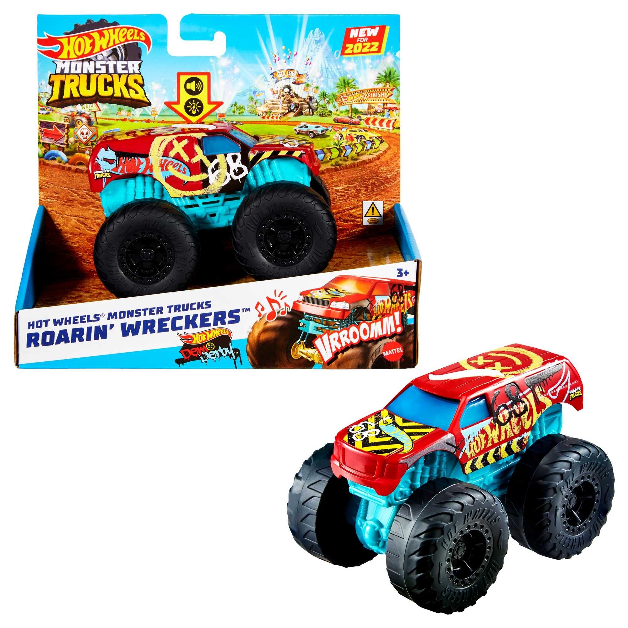 HOT WHEELS MONSTER TRUCK automobilis Roarin Wreckers Demo Derby CU Funct II