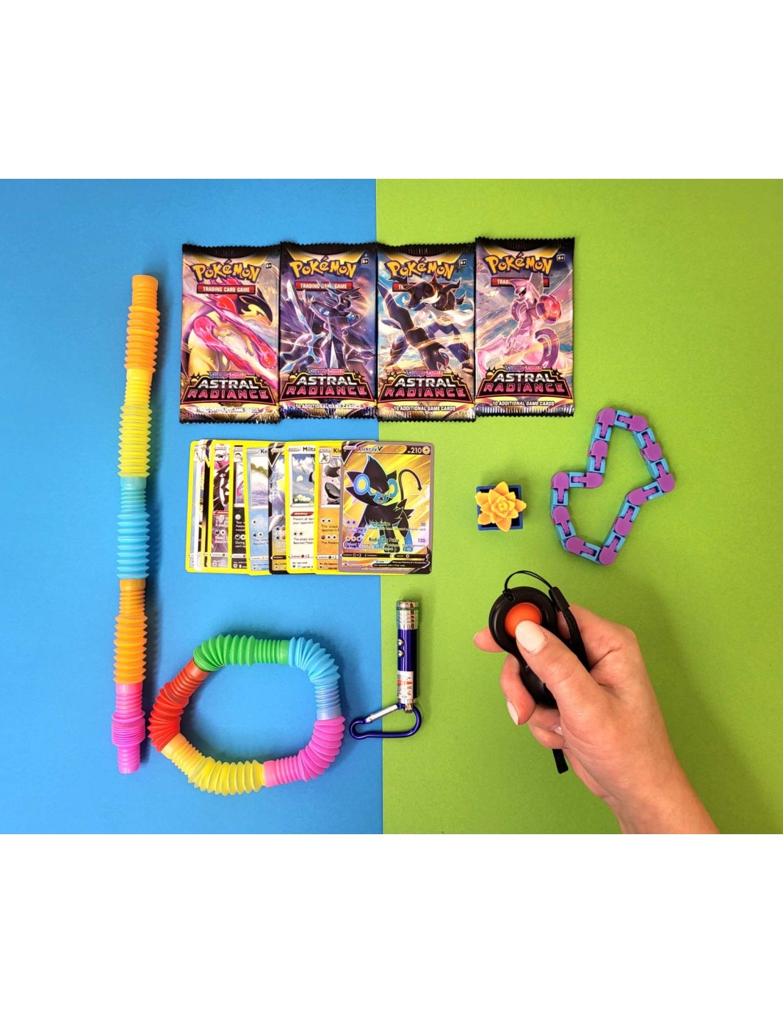Žaislų rinikinys 10 vnt, 5-12 metų vaikams, pokemon kortos