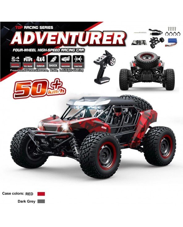 1:16 50KM/H 4WD RC automobilis su LED nuotolinio valdymo pulteliu Visureigiai Didelio greičio Drift Monster Truck vaikams