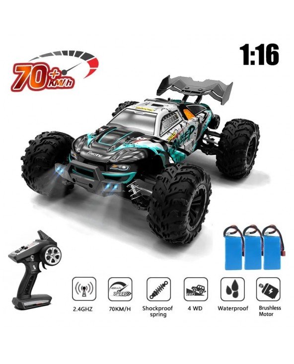 1/16 RC Car 4x4 nuotolinio valdymo vežimėlis be šepetėlių 70KM/H 2,4G elektriniai greitaeigiai dreifuojantys žaislai vaikams