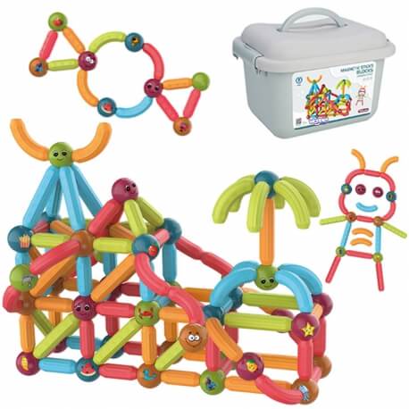 WOOPIE Magnetinės Edukacinės Konstrukcinės Kaladėlės 52 el.