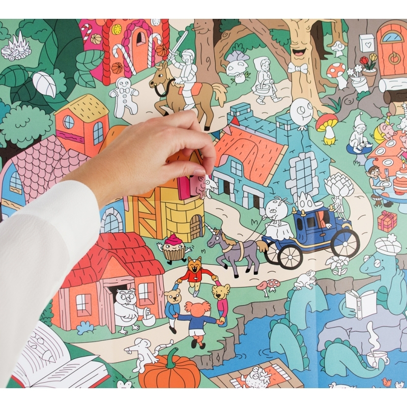 OMY plakatas su lipdukais Giant poster + 100 stickers - FANTASTIC