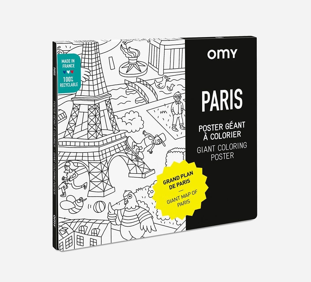 OMY spalvinimo plakatas - GIANT COLORING POSTER - PARIS
