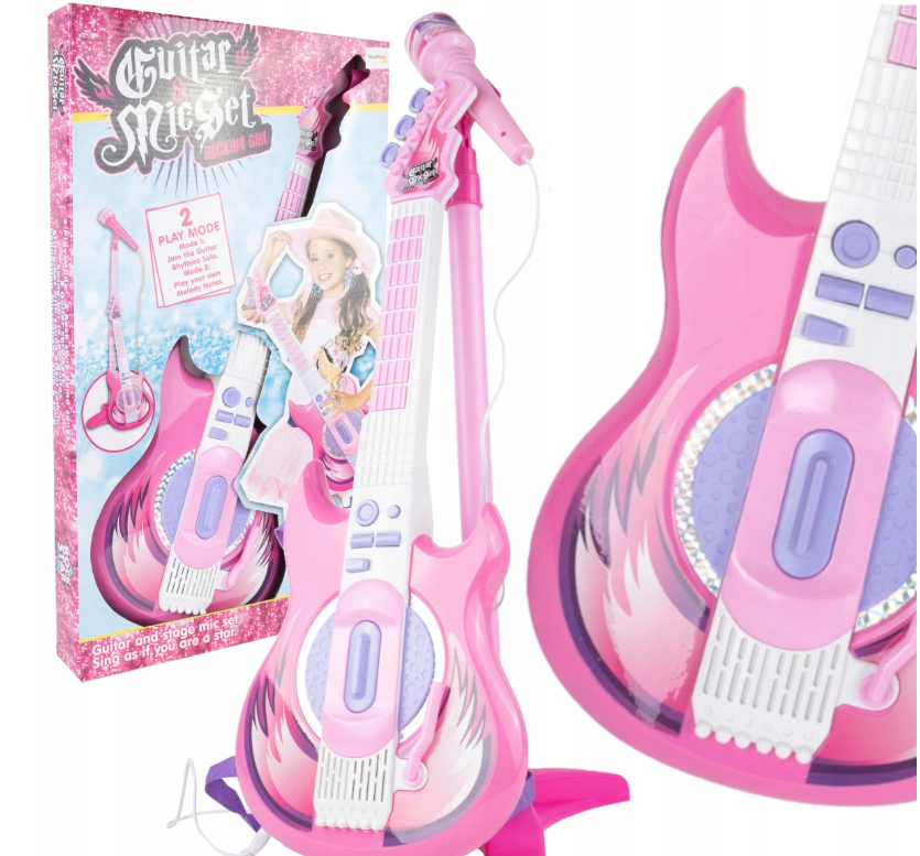 Žaislinė gitara su mikrofonu