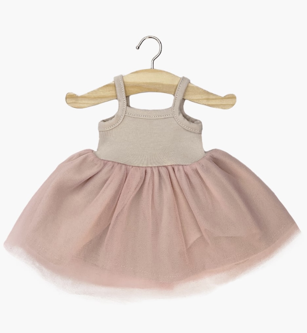 MINIKANE - Rosella Tutu suknelė iš rožinio trikotažo ir tiulio - GORDIS lėlėms