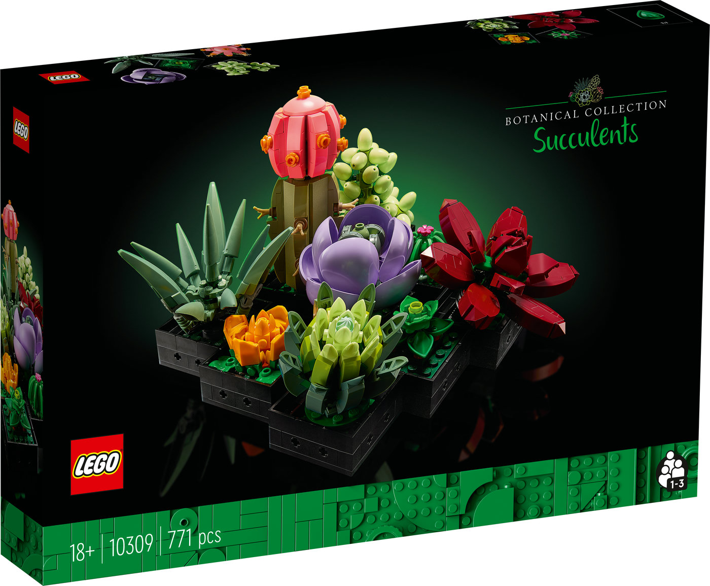 LEGO® Sukulentai 10309 Dekoratyvinio augalo konstravimo rinkinys (771 dalis)