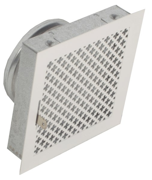 Grotelės židinio su žaliuzi 180 x 180 mm Ø 125 mm baltos  Retro