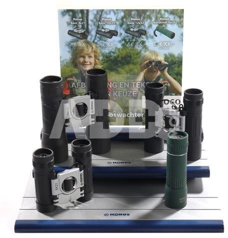 Konus Display with Top Card including binoculars