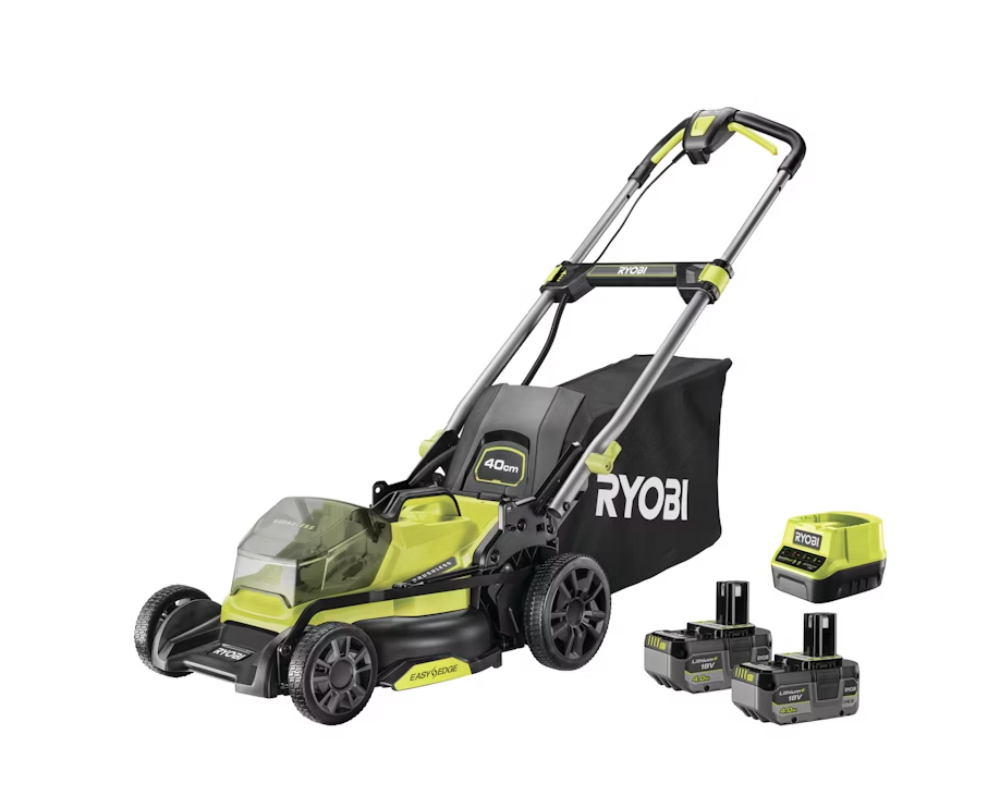 Akumuliatorinė vejapjovė RYOBI ONE+ RY18LMX40C-240, 18 V, 2 x 4,0 Ah, 40 cm, 50 l