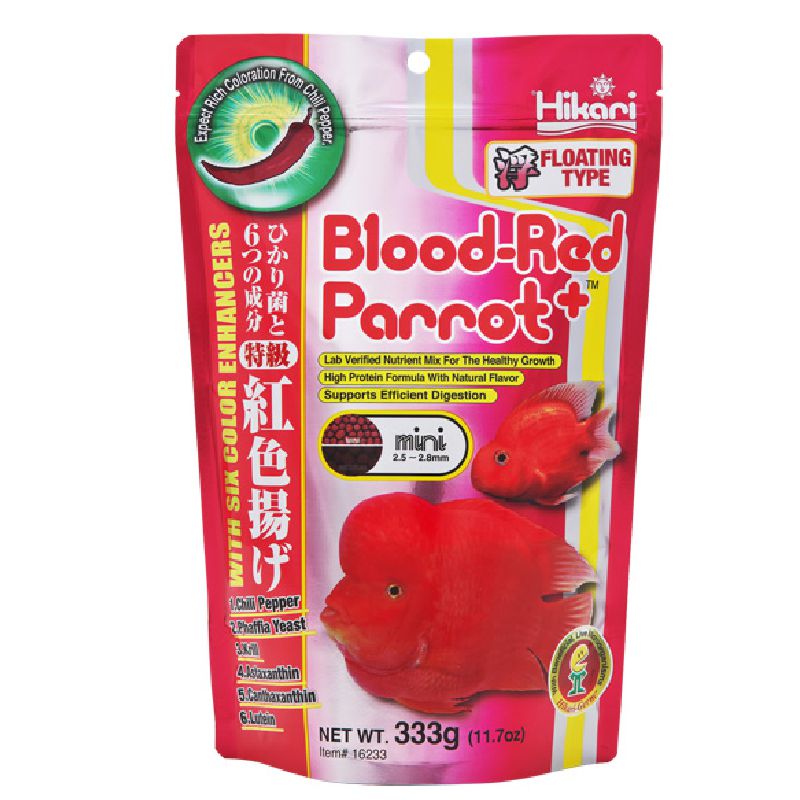 Hikari Blood Red Parrot+ Mini maistas žuvims; 333g, 600g