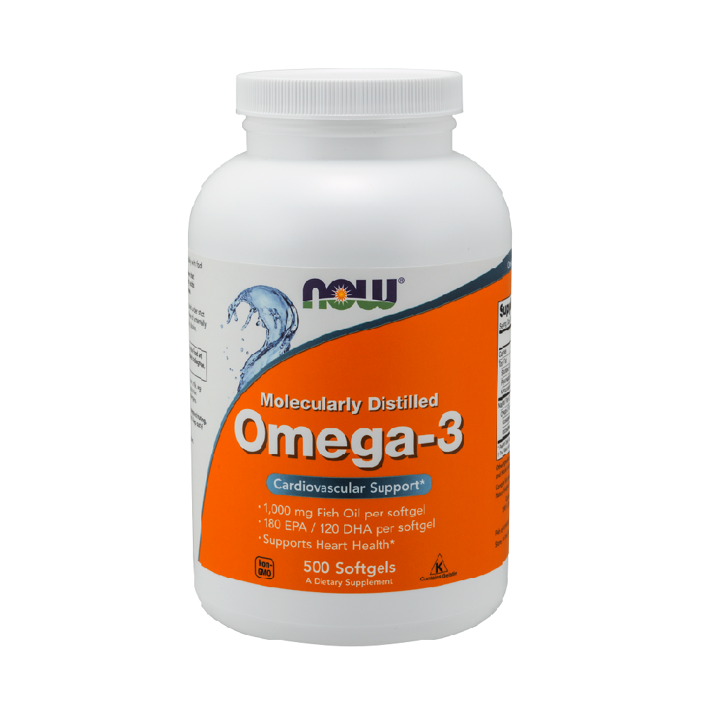 NOW Omega 3 1000mg, 500 minkštųjų kapsulių