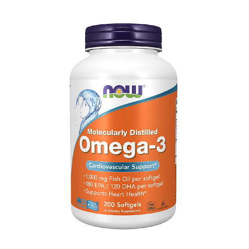 NOW Omega 3 1000mg, 200 minkštųjų kapsulių