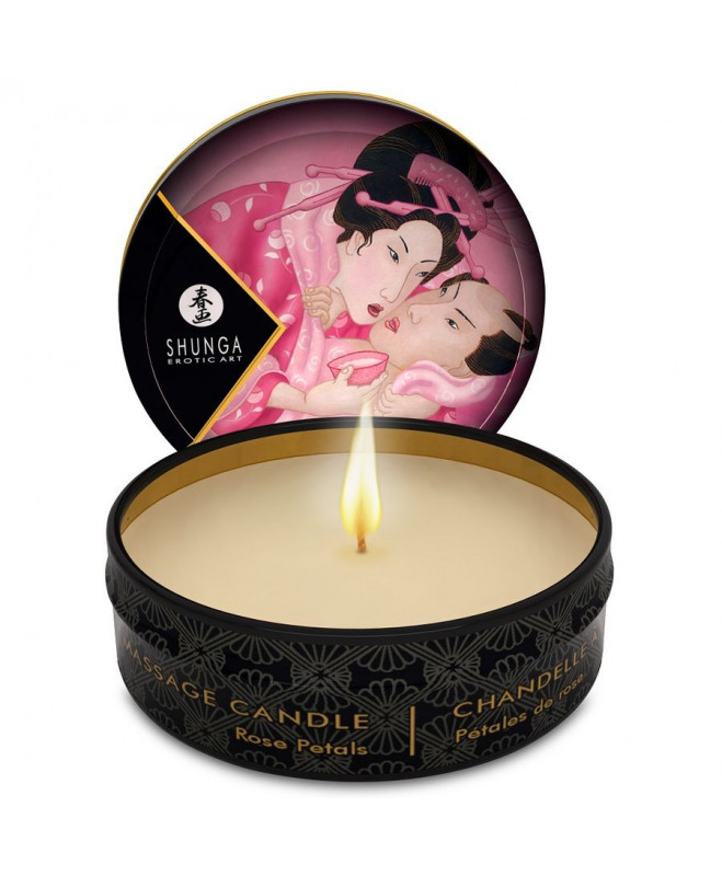 SHUNGA MINI CARESS BY CANDELIGHT ROSES MASSAGE CANDLE 30 ML