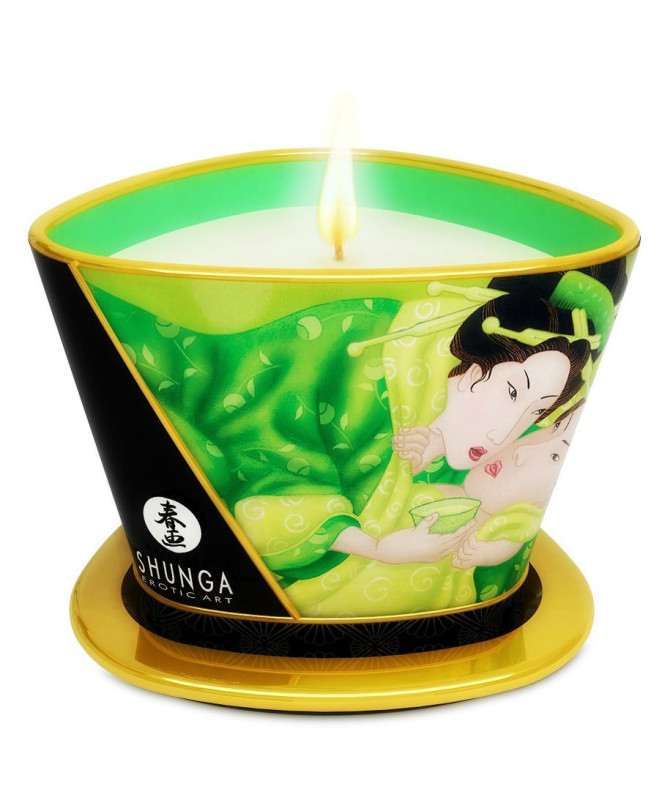 SHUNGA MINI CARESS BY CANDELIGHT MASSAGE CANDLE T GREEN 170 ML