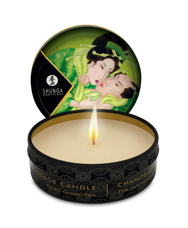 SHUNGA MINI CARESS BY CANDELIGHT MASSAGE CANDLE T GREEN 30 ML