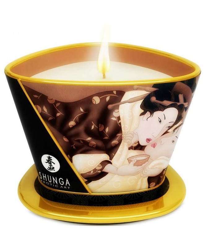 SHUNGA MINI CARESS BY CANDELIGHT CHOCOLATE MASSAGE CANDLE 170 ML