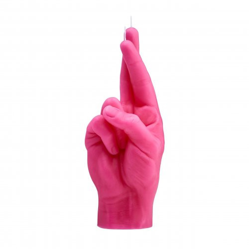 CandleHand Crossed Fingers Candle Žvakė, Pink