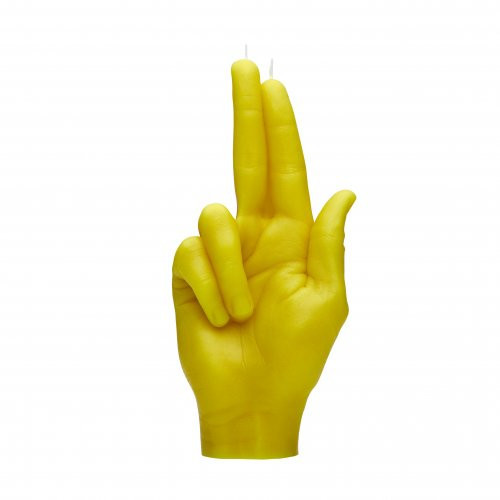 CandleHand Gun Fingers Candle Žvakė, Yellow