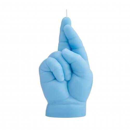 CandleHand Baby Crossed Fingers Candle Žvakė, Pastel Blue