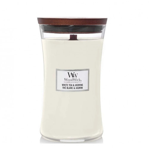 WoodWick White Tea & Jasmine Candle Žvakė, Large Hourglass