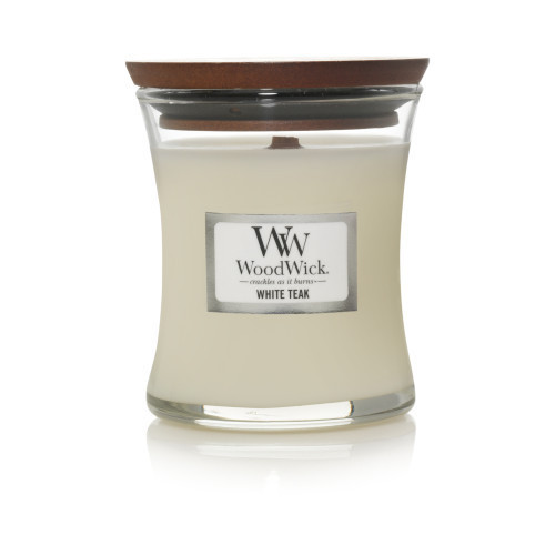 WoodWick White Teak Candle Žvakė, Mini