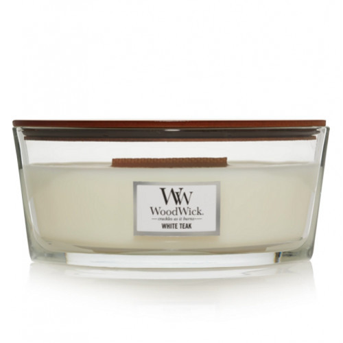 WoodWick White Teak Candle Žvakė, Heartwick