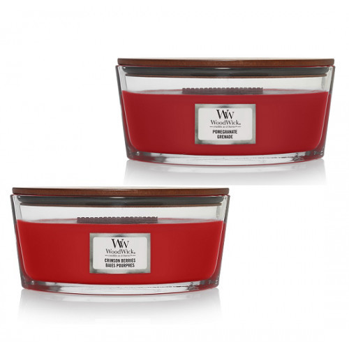 WoodWick Pomegranate + Crimson Berries Žvakių rinkinys