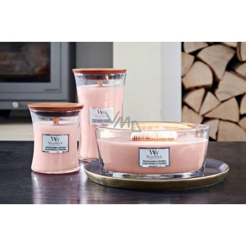 WoodWick Pressed Blooms & Patchouli Candle Žvakė, Large Hourglass