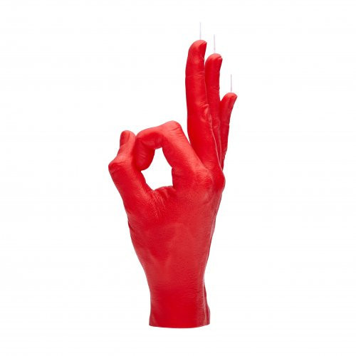CandleHand OK Candle Žvakė, Red