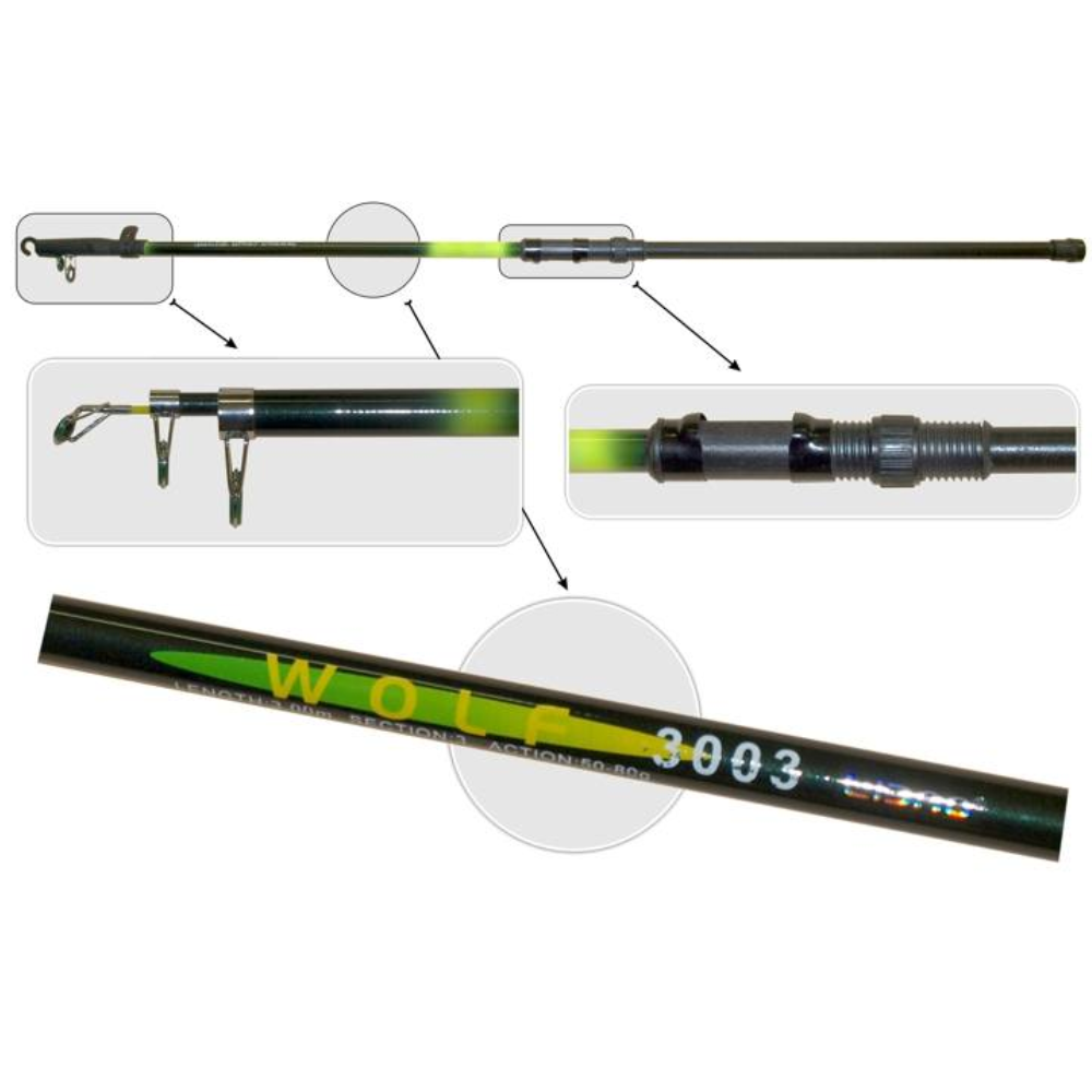 Meškerė MB WOLF Short ilgis 240 cm, testas 10 - 35g