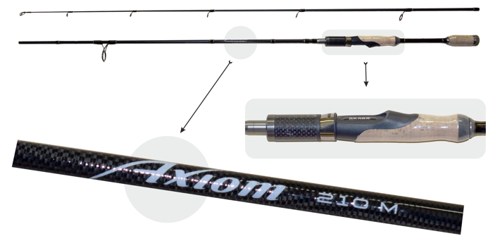 Universalus Spiningas AKARA Axiom TX-30 2-jų dalių, Ilgis 2,70m, Testas 6-28g