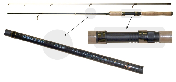 Universalus Spiningas AKARA Zester IM-7, 2-dalių, Ilgis 2.4m, Testas 3-18g.